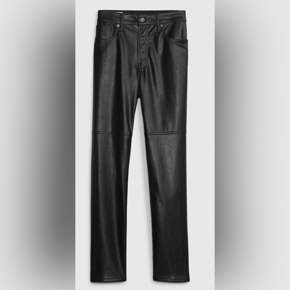 Gap High Rise Vegan Leather Cheeky Straight Pants